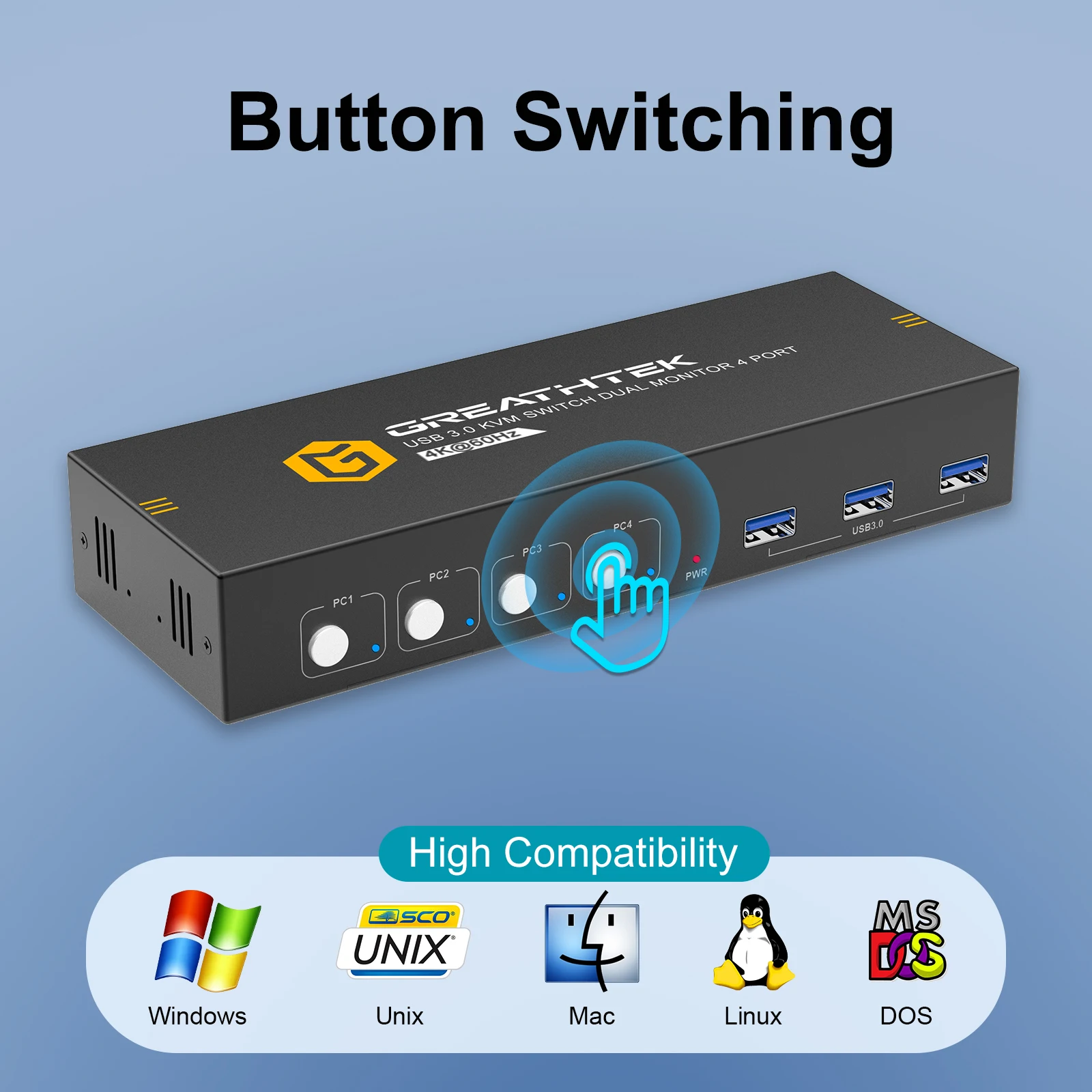 

PWAY 8 в 2 выход 4K @ 30 Гц USB KVM переключатель HDMI сплиттер многофункциональная клавиатура и мышь для ПК ноутбука двойной экран дисплея