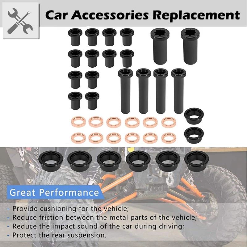 Rhyming Rear Suspension Bushings Kit 26/38 Pcs Black For Polaris Sportsman 500 Rse 1996-2000 2002 Polaris Sportsman 700 2002
