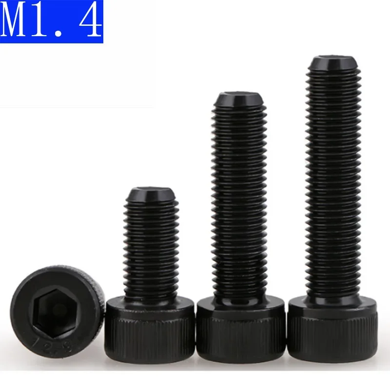 

M1.4 - 0.3 1.4mm Black 12.9 Grade Alloy Steel Allen Hex Socket Cap Head Screw DIN 912