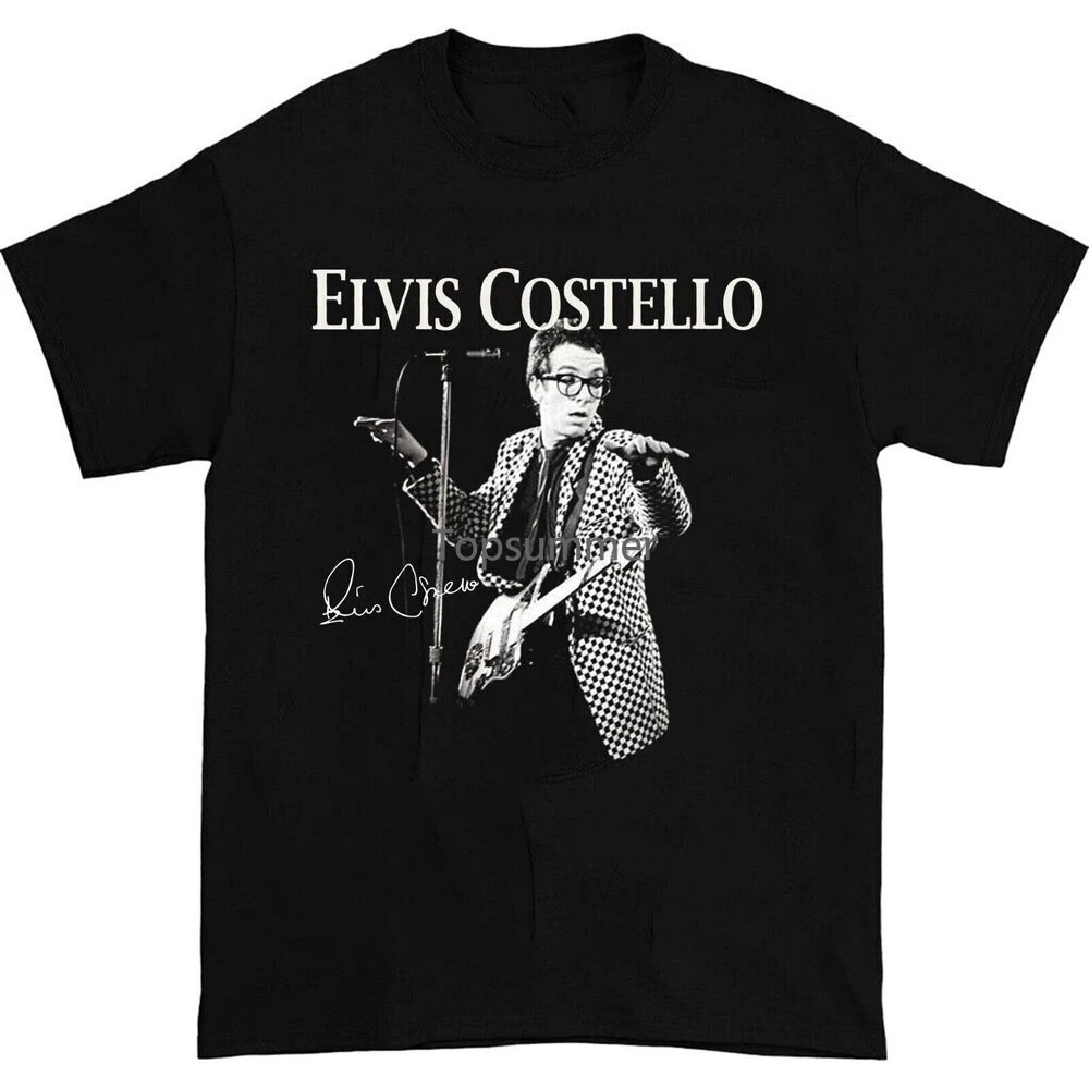 

Elvise Costello On Stage Signature Gift For Fan Black All Size Shirt Fa591