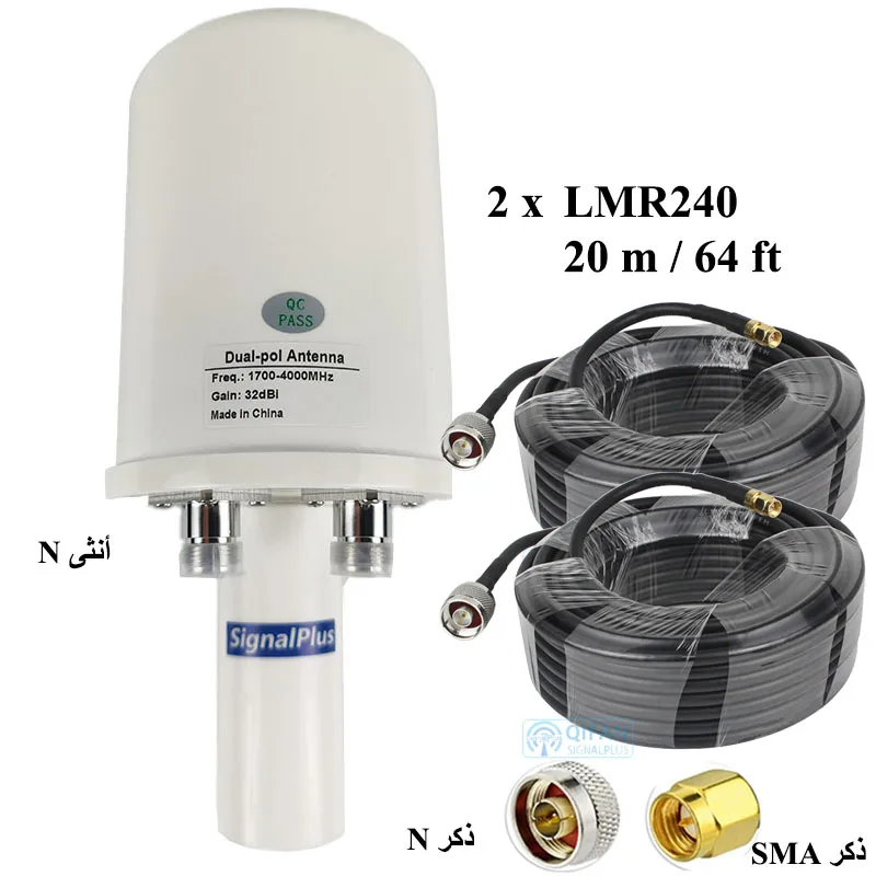 Antenne MIMO 4G/5G à Gain élevé 12 DBi - 698-3800 MHz, Kit Complet Avec Câble SMA, Pour Routeur, Modem, Amplificateur