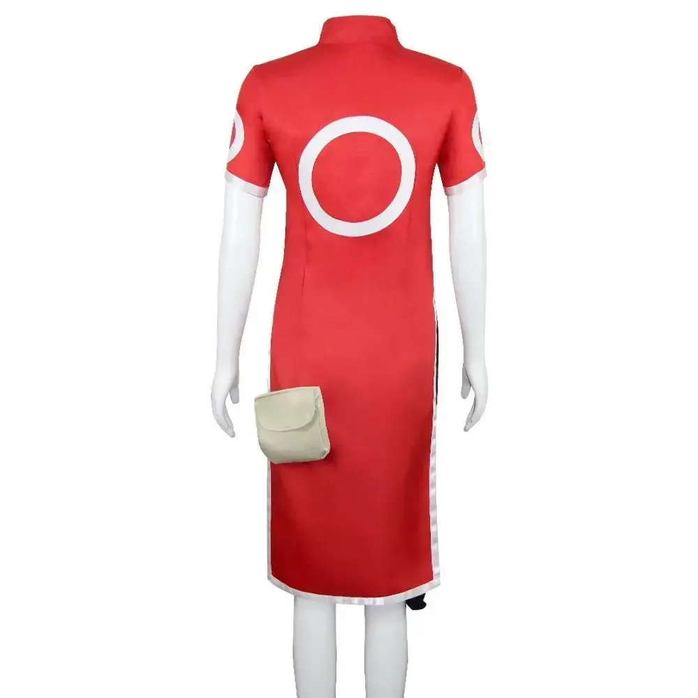 Costume Cosplay Uchiha Sakura Haruno Sakura Cheongsam, Outfit Completo per Anime Comic-Con e Spettacoli - immagine 4