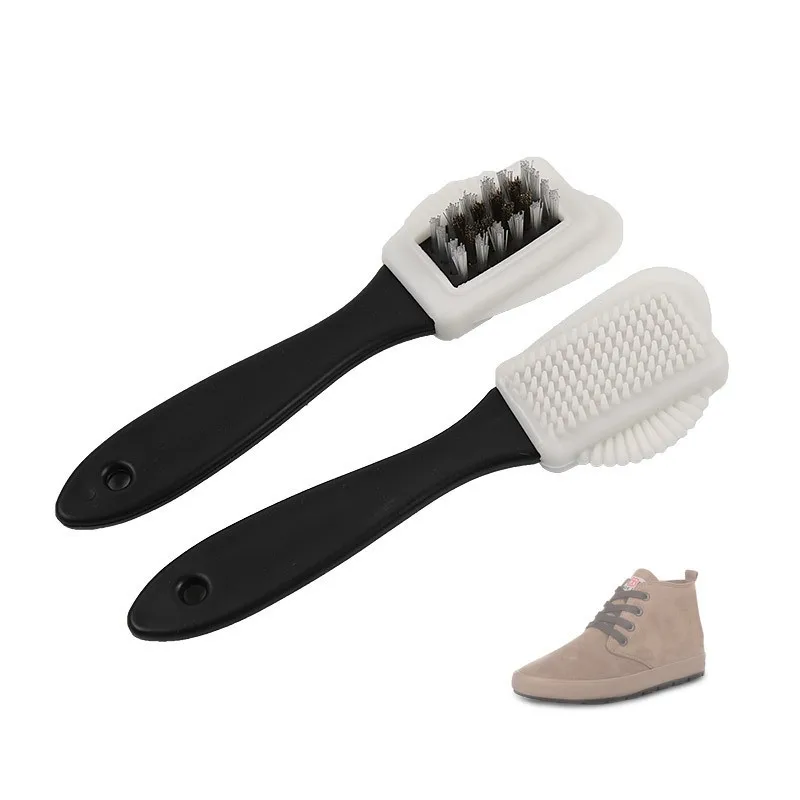 3 Side Cleaning Brush Rubber Eraser Set Fit For Suede Nubuck Shoe Stain Dust Shoes Brush Steel Plastic Rubber Boot Cleaner 2