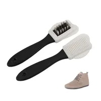 3 Side Cleaning Brush Rubber Eraser Set Fit For Suede Nubuck Shoe Stain Dust Shoes Brush Steel Plastic Rubber Boot Cleaner 2