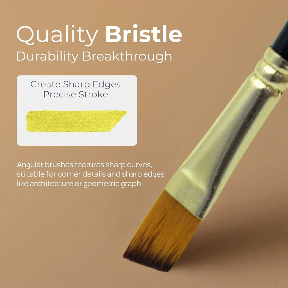 مجموعة فرش الطلاء الزاوي من النايلون للشعر بزاوية...