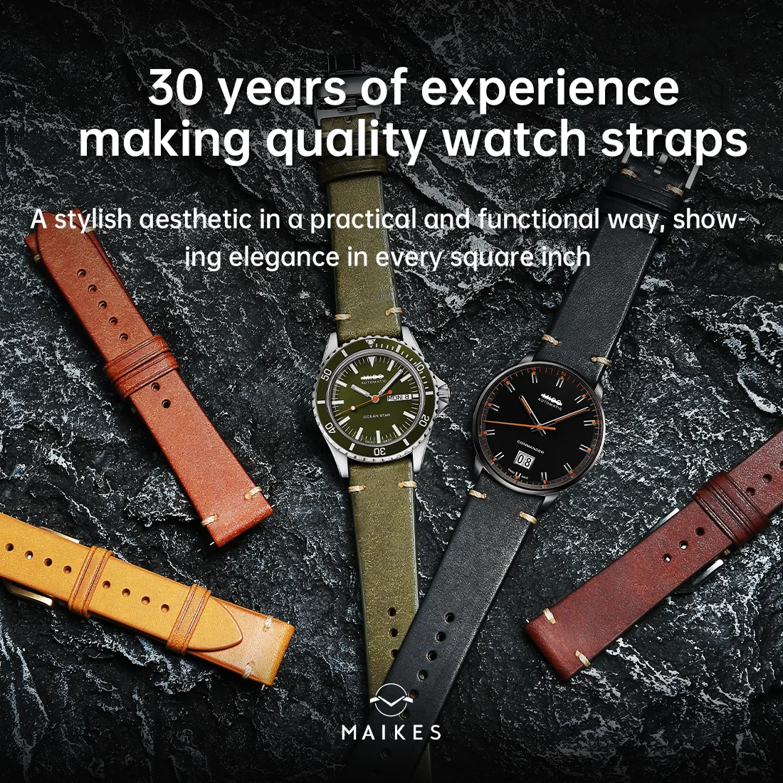 Italian Pueblo Leather Luxury Quick Release Watch Strap - Premium Watch Band Bracelet in 20mm & 22mm Sizes