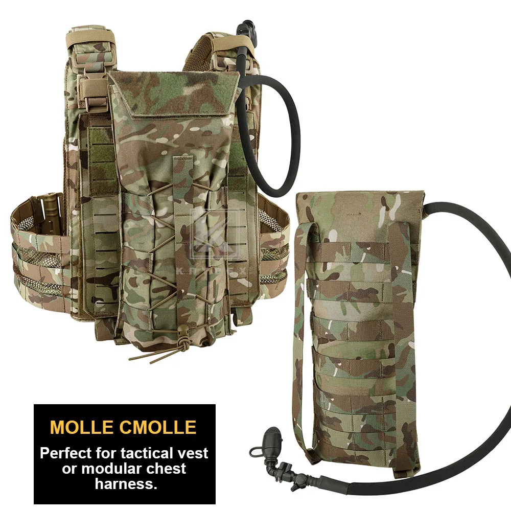 KRYDEX Tactical 500D 3L Hydration Pouch MOLLE Carrier Pack Bag Modular 100 oz Water Bladder Pouch Hunting Outdoor Accessories 6