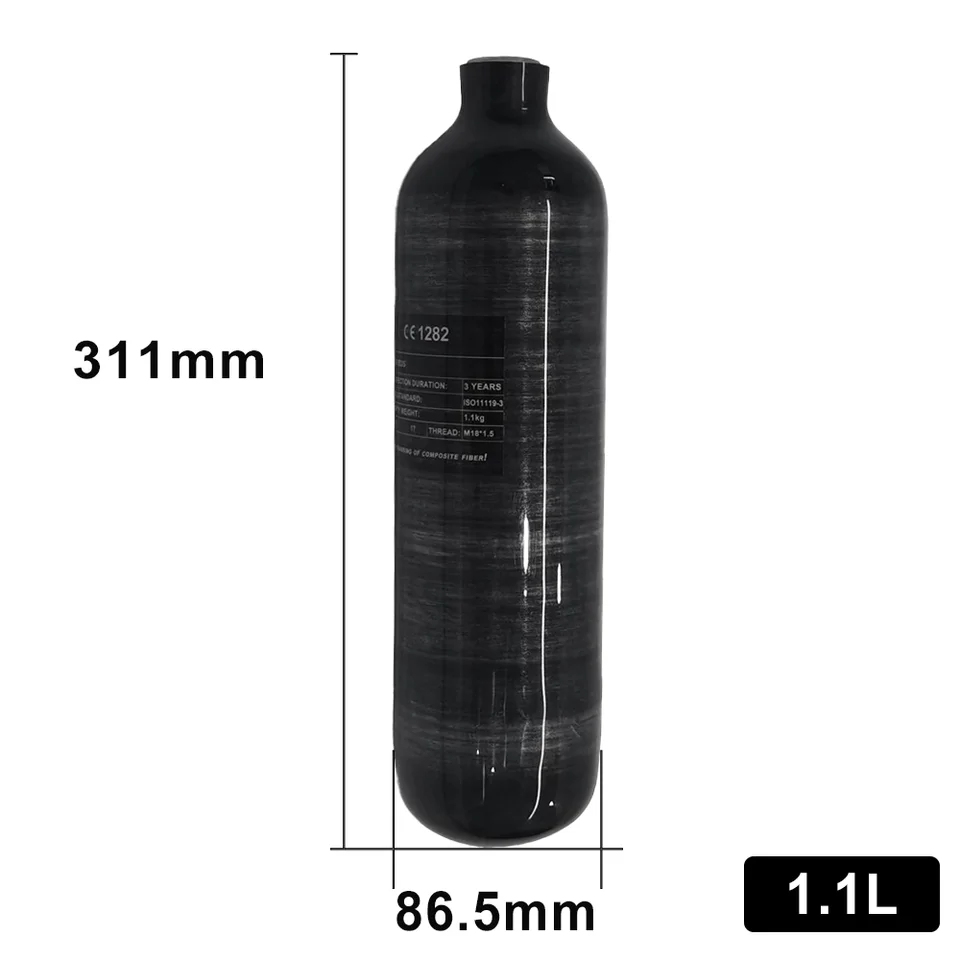 TUXING 6.8l 4500psi réservoir d'air en fibre de carbone (bouteille vide) et station d'essence de boule de couleur avec régulateur de valve pour les jeux PCP