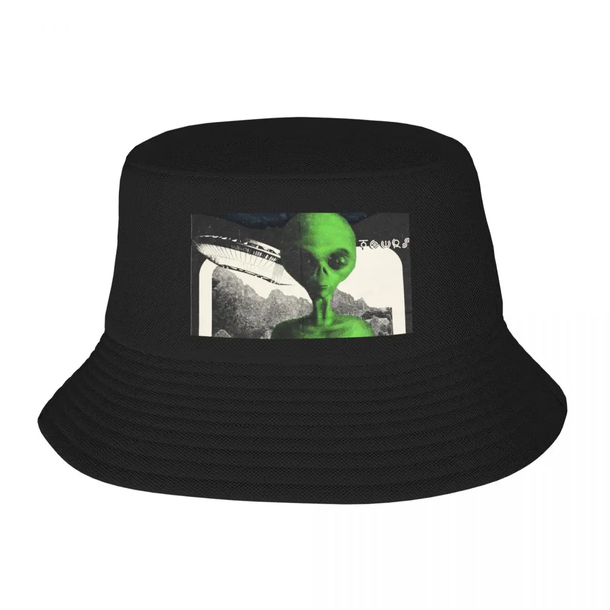 

New Alien We Come in Peace Poster Bucket Hat western hats foam party hats Golf Hat Man Ball Cap Cap Women's Men's