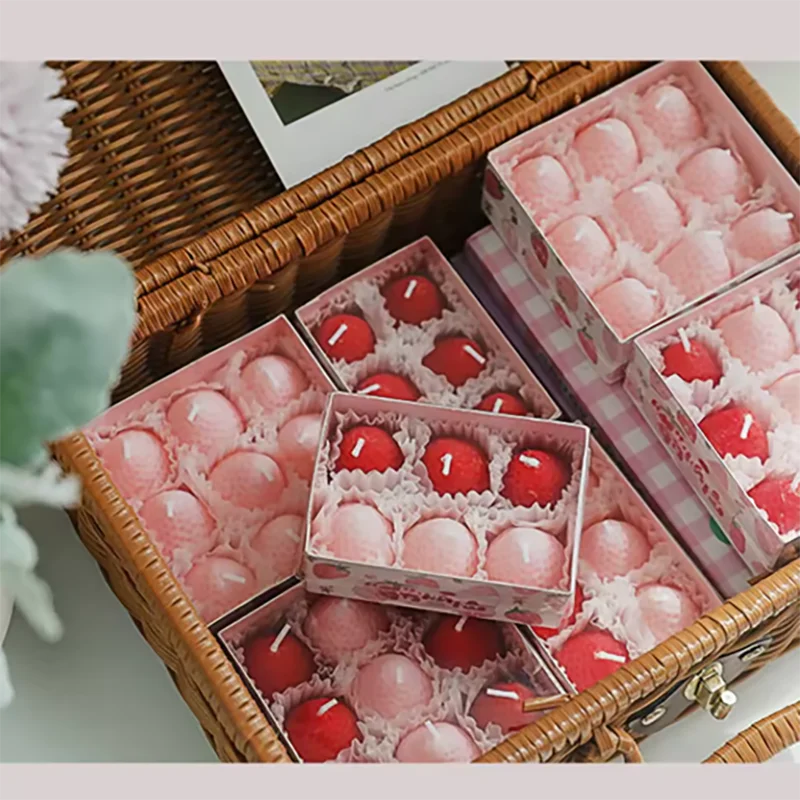 4pcs-Strawberry Candles Soy Wax Aromatherapy Candles Scented Candles Cake Party Home Decoration Creative Birthday Gift