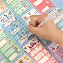 

100Pcs Cartoon Sticky Notes Cute Animal Memo Pads School Supplies Planner Stickers Paper Bookmarks Stationery Sticky Notes