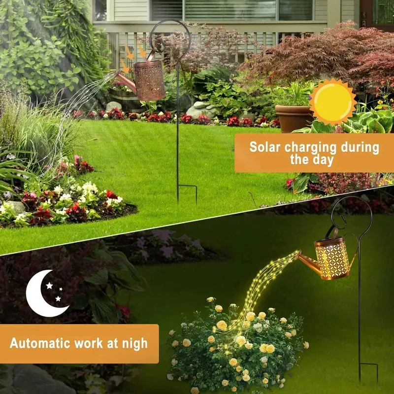 Solar Watering Can Garden Light detail