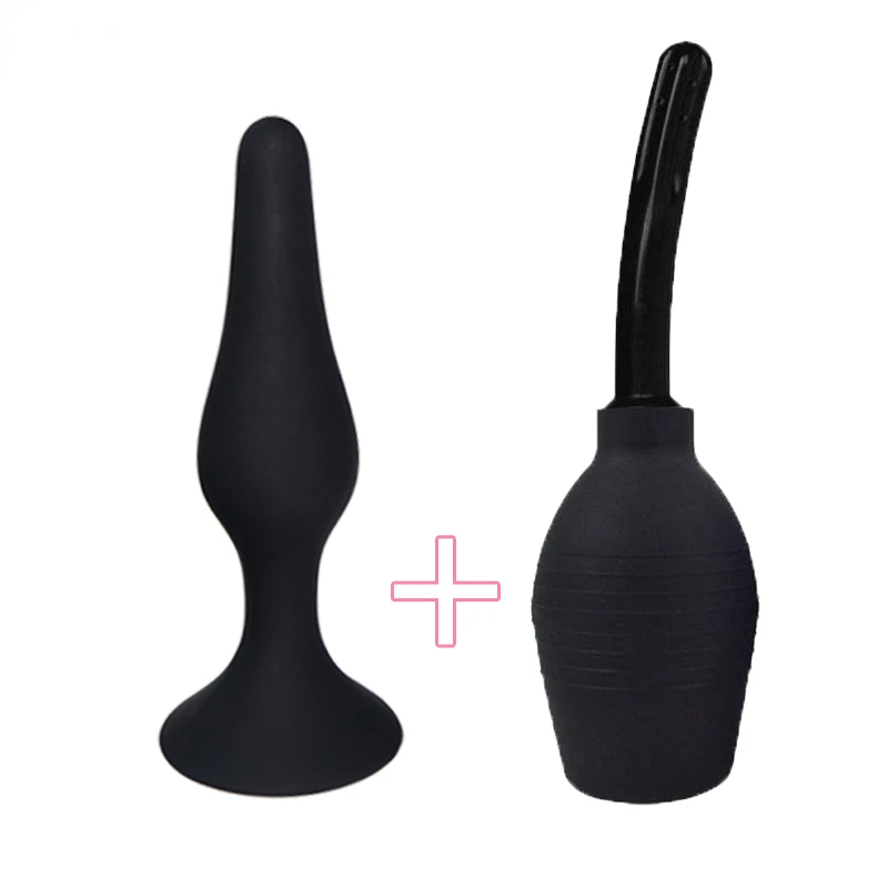 Anal Plug Silicone l Cleaner Syringe Douche Enema Colon Irrigation Sex Toys For Couples Women Men Bu Ceaner_voghion.com