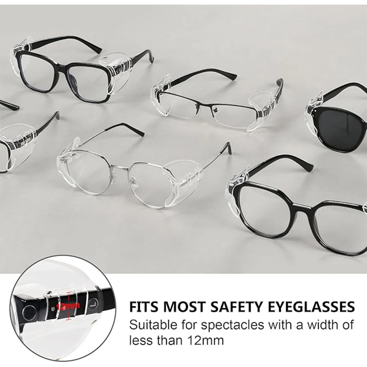 Protections latérales lunettes anti-lumière bleue en silicone - Lot de 2 ou 4
