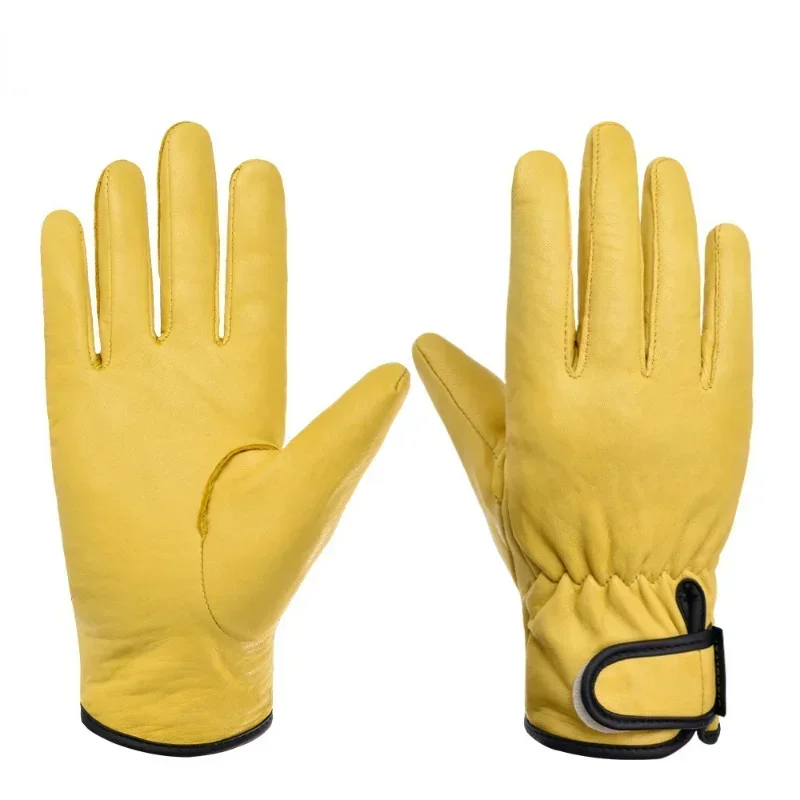 Motorcycle Gloves Safety Work Gloves Sheepskin Retro Motorcycle Riding Car Repair Work Garden Gardening Roses Handling Welding