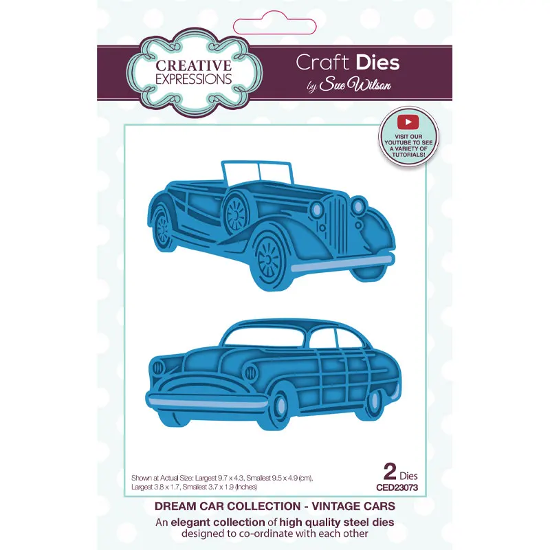 Vintage Cars Metal Cutting Dies Mold Strips Sheet Scrapbook Paper Craft Knife Blade Punch Stencil