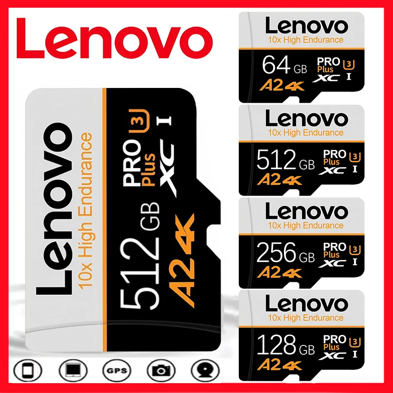 Lenovo Micro TF/SD/TF 16GB Flash Memory Card 32GB 64GB 16GB 256GB Micro TF/SD U3 A2 TF Flash Card for Xiaomi Phone Camera table