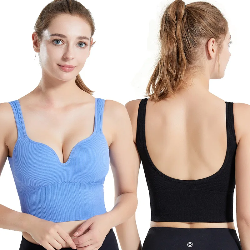 New Traceless Breathable Sports Underwear women's Shock-proof Anti-sagging Gathering Fitness Bra Beautiful Back Yoga Vest 4