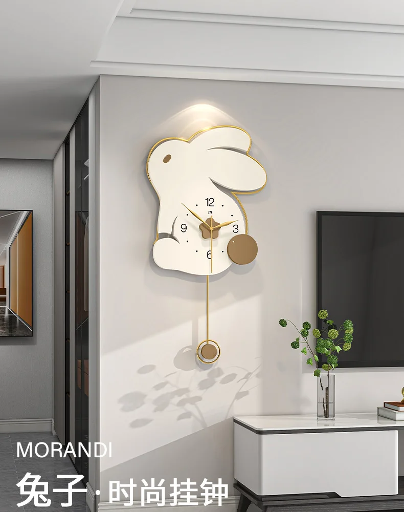 Creative Rabbit Wall Clock Living Room Fashion Restaurant Background Decoration Clock 6