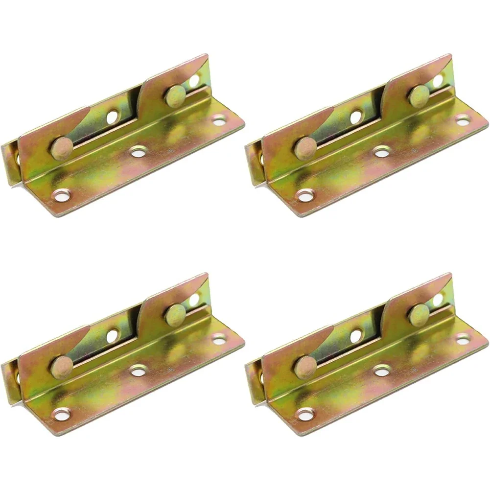 4 Sets Metal Bed Bracket Bed Frame Fixing Connecting Furniture Rail Hooks Bracket Hinge Fitting Connector Locks Hardware