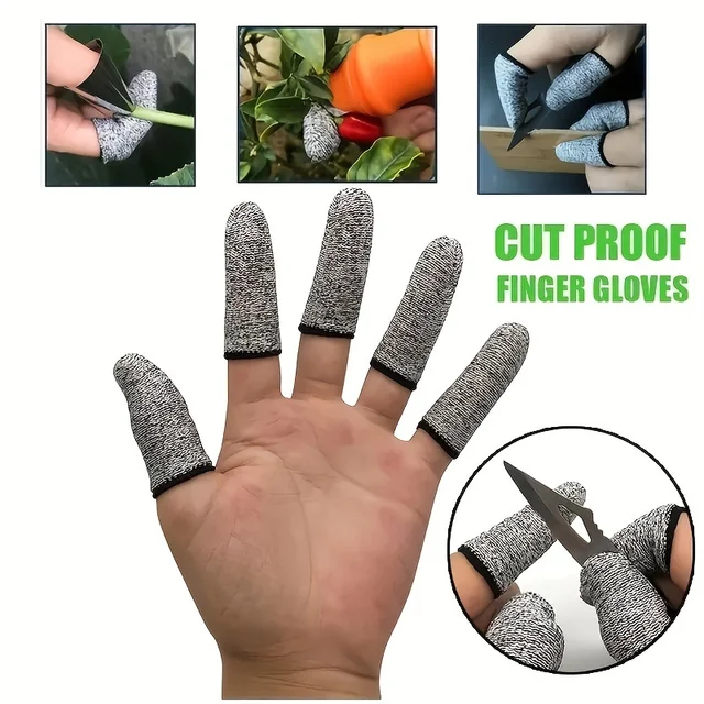 10pcs Cut Resistant Finger Cots, Labor Protection For Kitchen, Work, Sculpture, Anti-Slip & Reusable Finger Protector 2