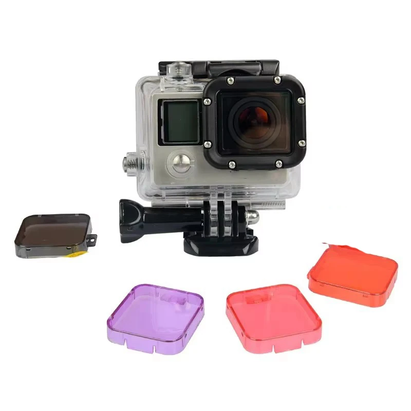 Kit De 3 Filtres De Plongée Pour GoPro Hero 5/6 - Rouge, Rose, Violet - Pour Photos Et Vidéos Sous-marines De 5 à 25m