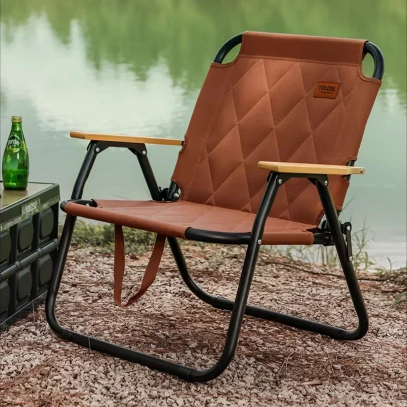 Comfortable and Breathable Cotton Backed Fishing Chair Outdoor Travel Camping Chair Folding and Storage Beach Lounge