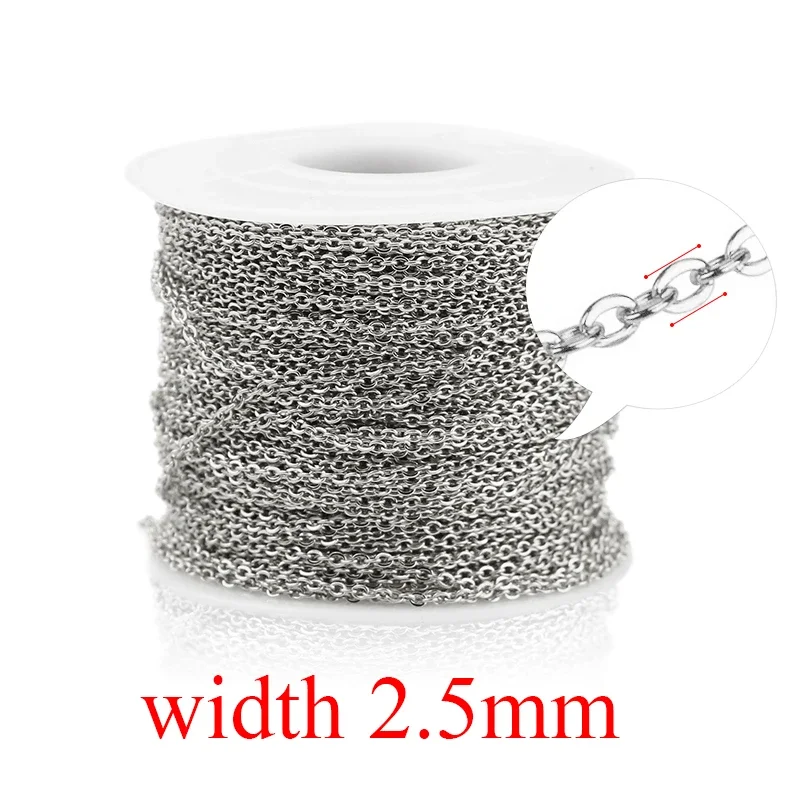 Stainless Steel Rose Gold & Silver Necklace Chain - 2m for DIY Jewelry Making & Wholesale