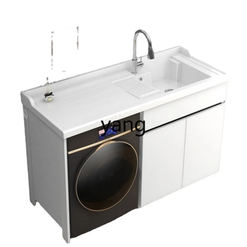 

Yjq Washing Machine All-in-One Cabinet Alumimum Quartz Stone Basin Cabinet Assemblage Zone Washboard