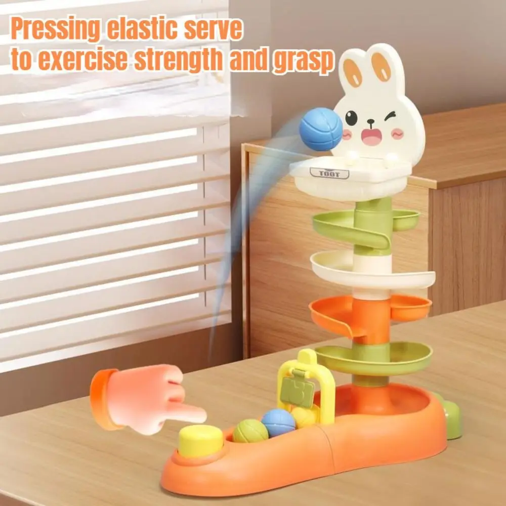 Rotating Design Ball Drop Roll Swirling Tower Press Mechanism Learning Cognize Rabbit Rail Car Ball Toys 5 Layer