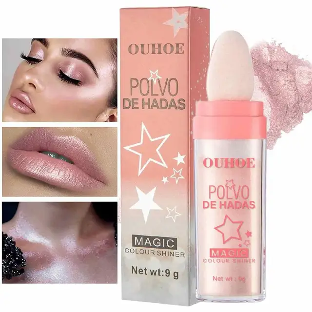 Polvo resaltador de moda, espray de brillo alto, brillo brillante,  maquillaje, diamantes de imitación, decoración de maquillaje - AliExpress