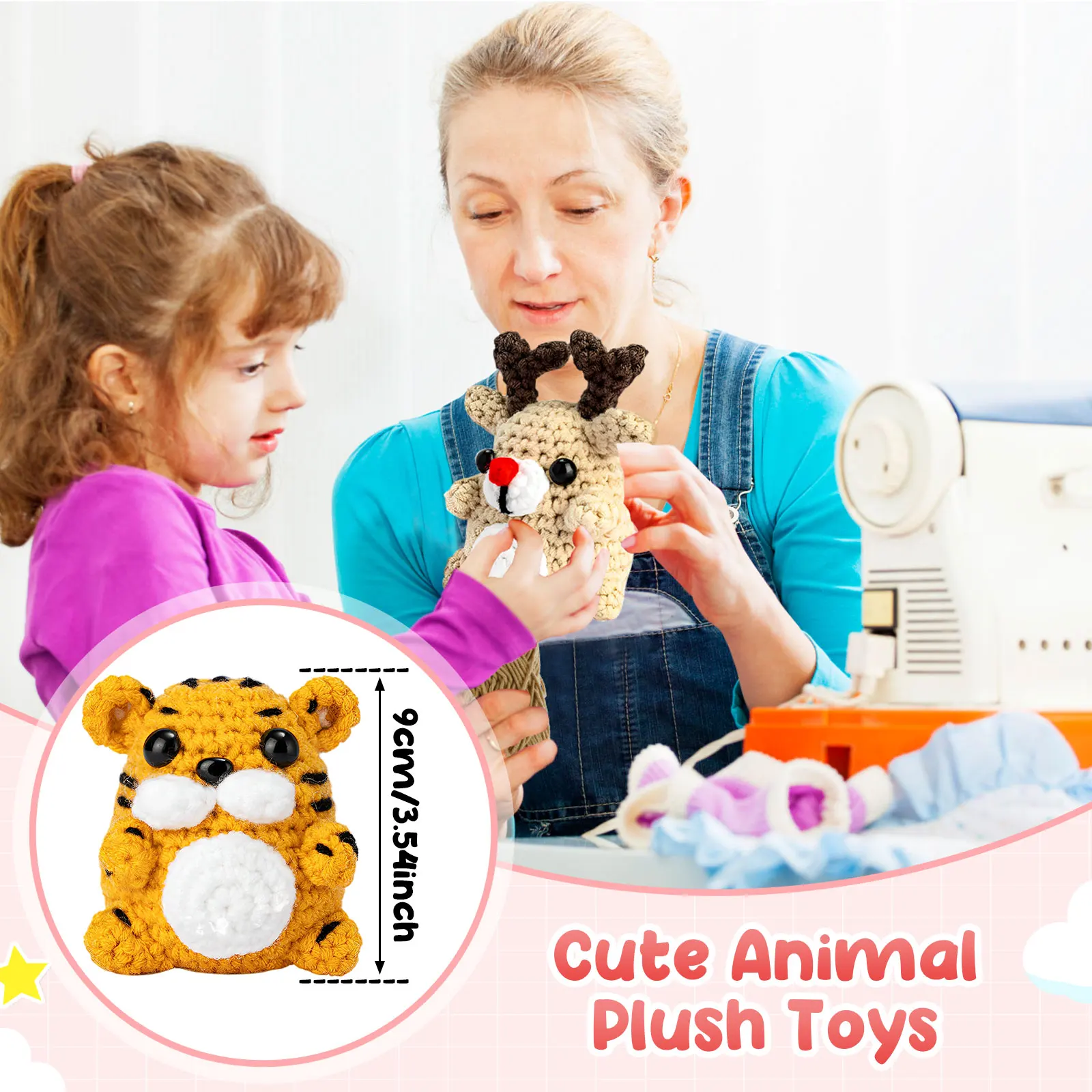 Elk Frog Tiger Crochet Animal Kit For Beginners Crochet Set DIY Crafts  Knitting Kit For Beginners With Video Tutorials - AliExpress