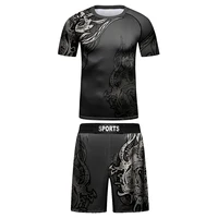 Children’S Bodybuilding Rashgaurd Outfits CodyLundin MMA Brazilian Grappling No Gi Jiu Jitsu Tees+Shorts Muay Thai Rashguard Set 2