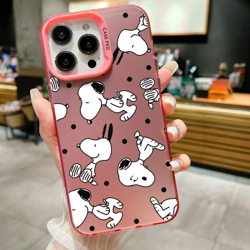 Funda de teléfono de perro Snoopy de dibujos animados para Iphone 14 15 12 11 13 PRO MAX Plus contraportada a prueba de golpes