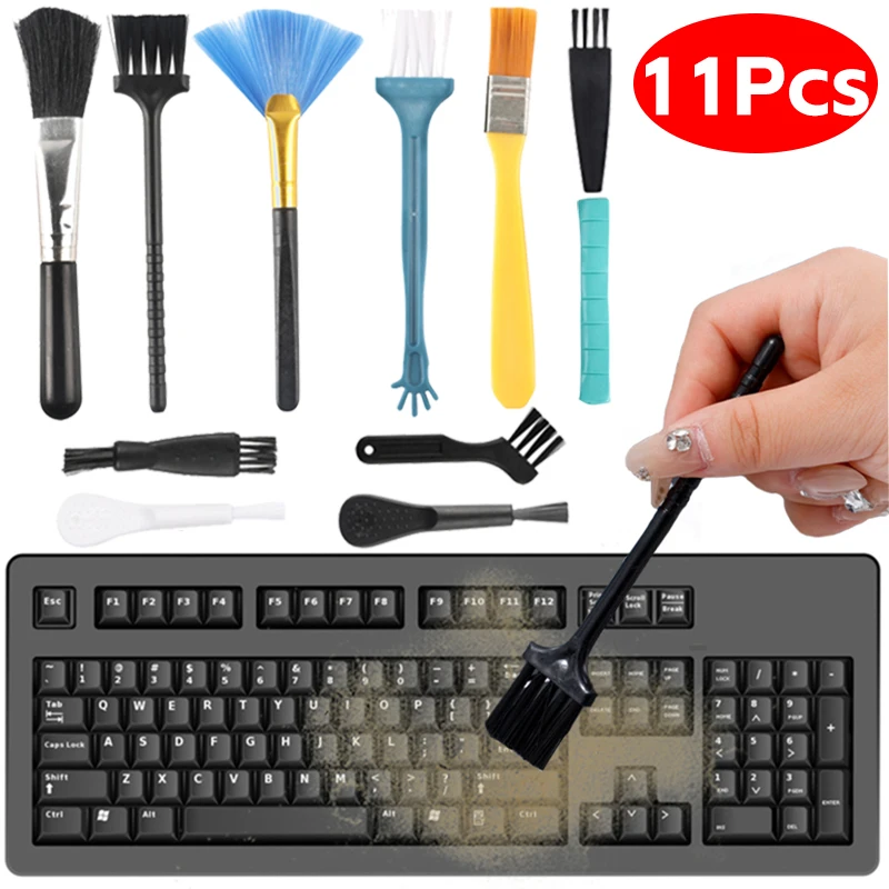 

11 in 1 Universal Portable Cleaning Brush for Keyboard Cleaning Brush Kit Crevice Brush Cleaning Kit Dust Remover PC Accessories