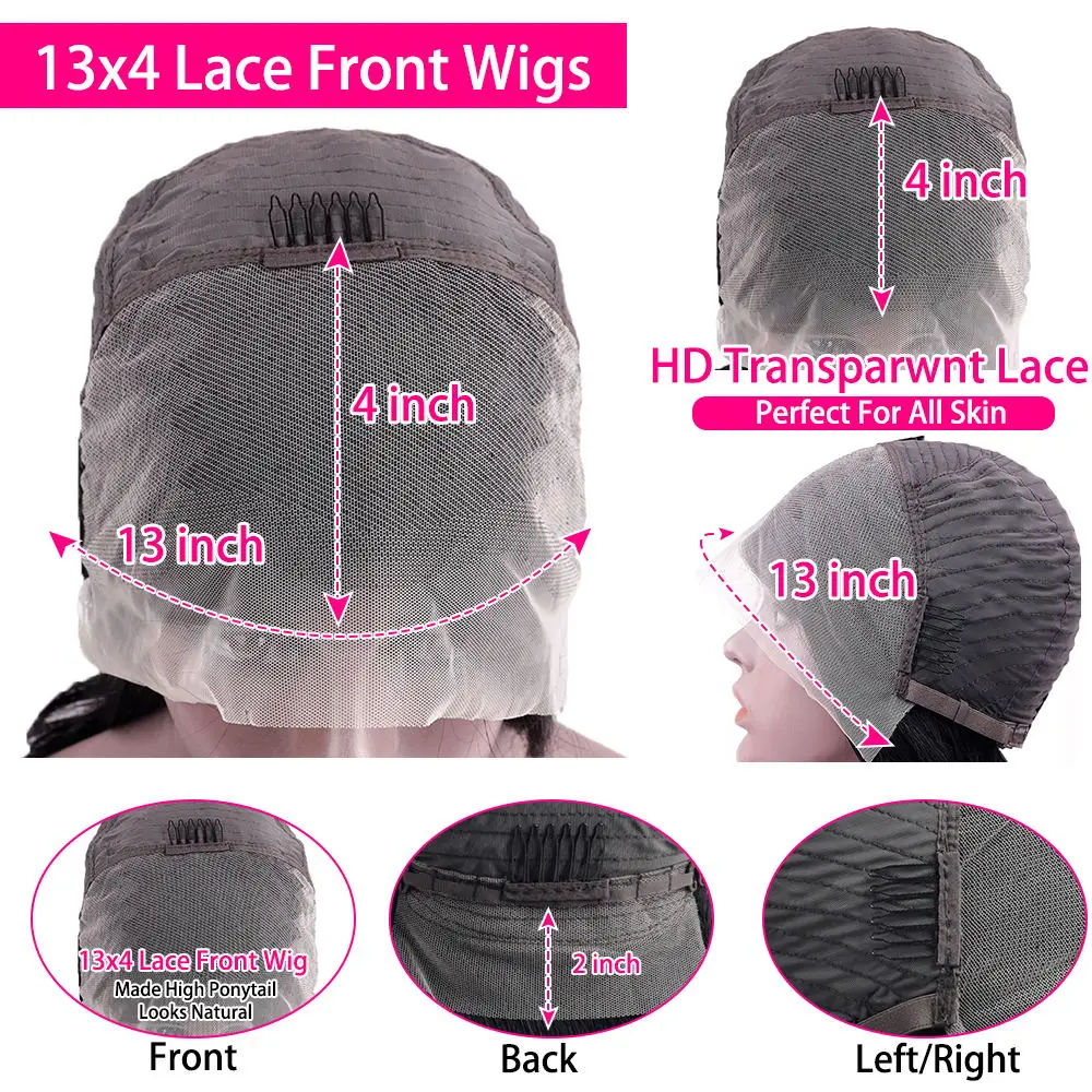 Chocolate Brown Short Bob Bone Straight 13x4 HD Transparent Lace Front Human Hair Wig Brazilian Lace Frontal Wigs For Women