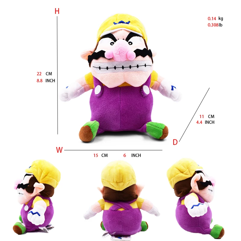 thumbnail image 1 of Mario Bros Plush Toys Luigi Yoshi Princess Peach Toadette Bowser JR Waluigi Wario Anime Stuffed Cartoon Peluche Dolls, 1 of 5