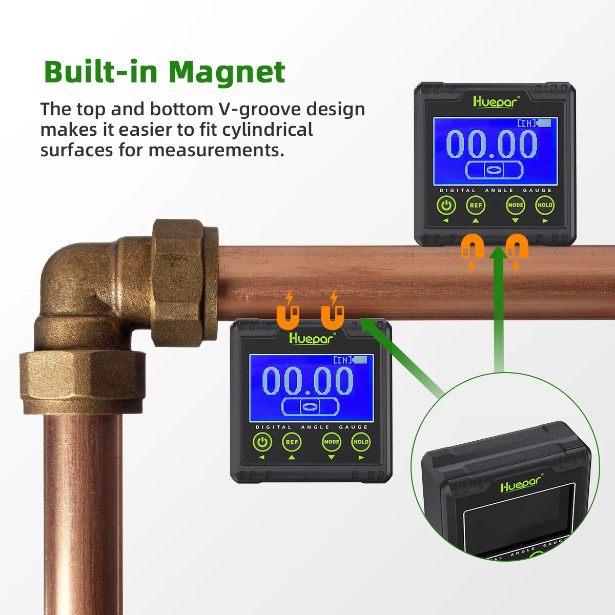 Level Gauge Laser Inclinometer Laser Angle Gauge Huepar AG03 Digital Angle Gauge Protractor Electronic Bubble Angle Finder Dual Axis Level Box LCD Inclinometer Bevel Gauge 0~360