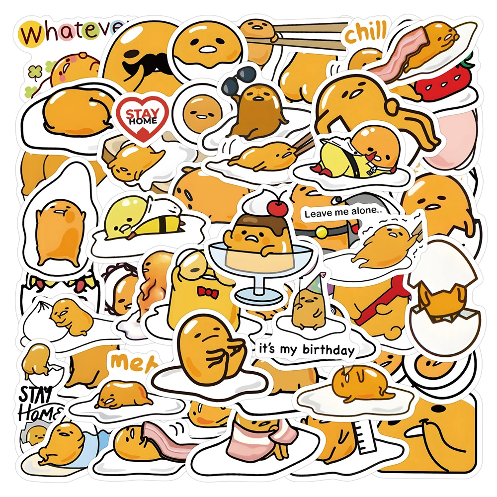 

10/30/50pcs Cute Sanrio Cartoon Gudetama Stickers Kawaii Girls Kids Decal Toy DIY Graffiti Laptop Skateboard Diary Vinyl Sticker