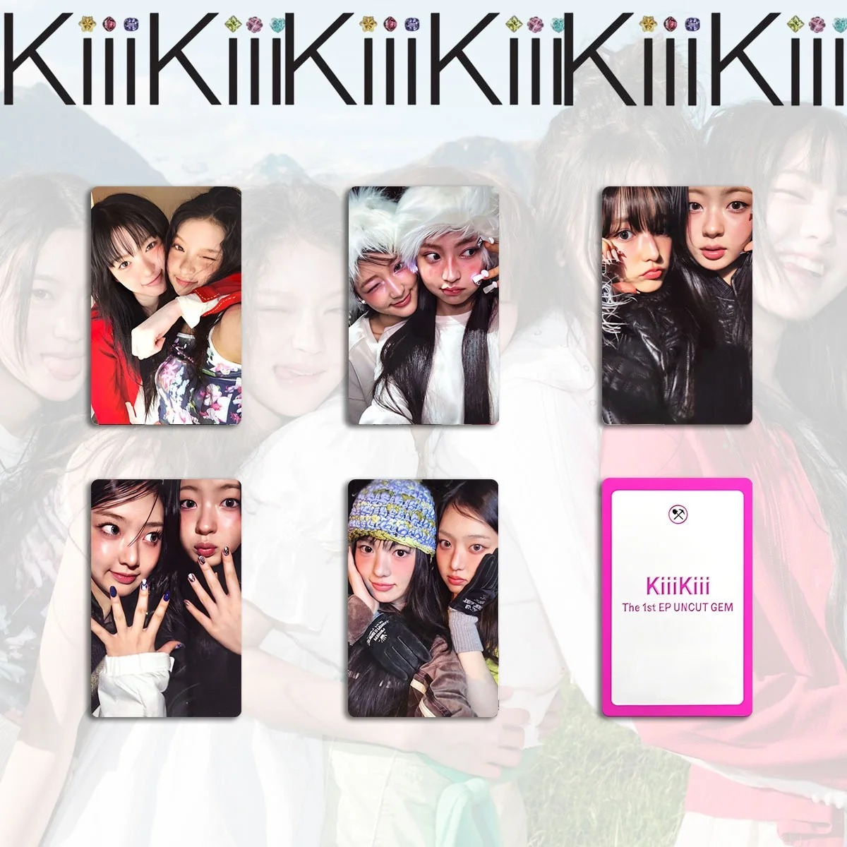 KPOP KIIIKIII New Album UNCUT GEM Photocard High Quality Double