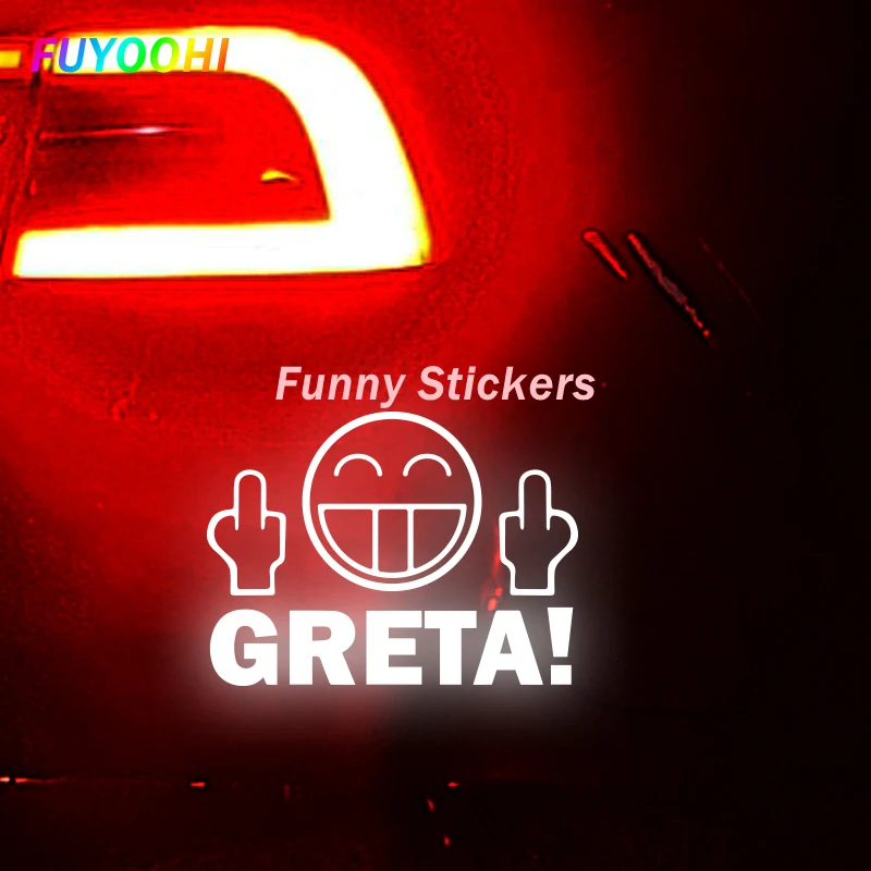 Play Stickers Smiling Face GRETA Middle Finger Car Sticker Window Decoration Home Decor Sticker Gifts Car Accessories,car sticker
