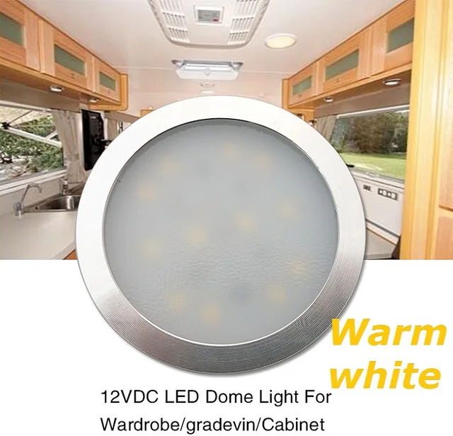 12V RV Interior Ceiling LED Light with Dimmer Switch 5W Car Interior Led  Round Light RV Indoor Roof Lamp For Camper Boat - AliExpress