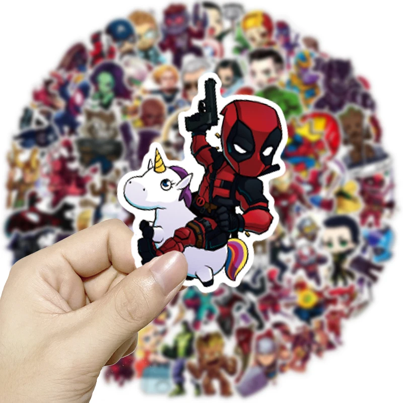 10/30/50/100pcs Disney Marvel The Avengers Superhero Stickers Decals Laptop  Motorcycle Phone Car Waterproof