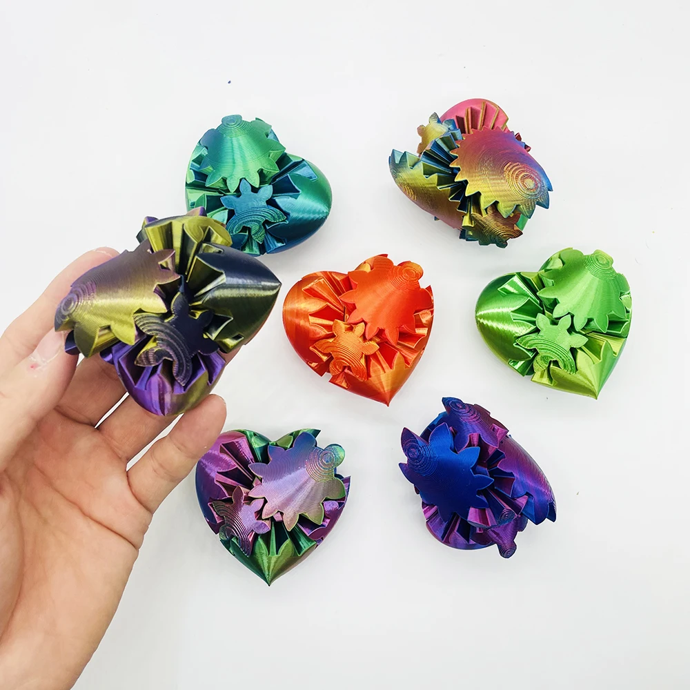 Heart Gear Ball Metal Fidget Toy-360&deg; Rotating Stress Reliever for Adults, Durable Office Desk Gadget Gift with Gift Box