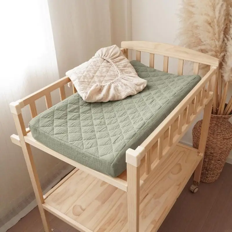 QX2D Pack of 2pcs/1pc Quilted Cotton Changing Pad Cover Fitted Sheet for Baby Comfort