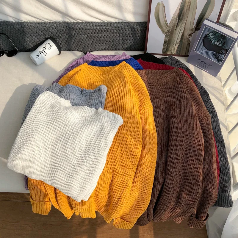 Winter Crewneck Thick Warm Sweater Men Brand Mens Slim Fit Pullover Men Knitwear Casual Basic Designed Male Sweaters Z24