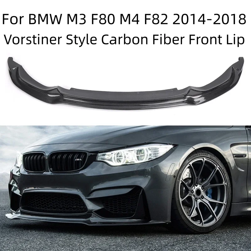 Dry Carbon Fiber V Style Body Kit for BMW F80 M3 F82 F83 M4 2014-2018 Auto Accessories Car Front Bumper Lip Splitters