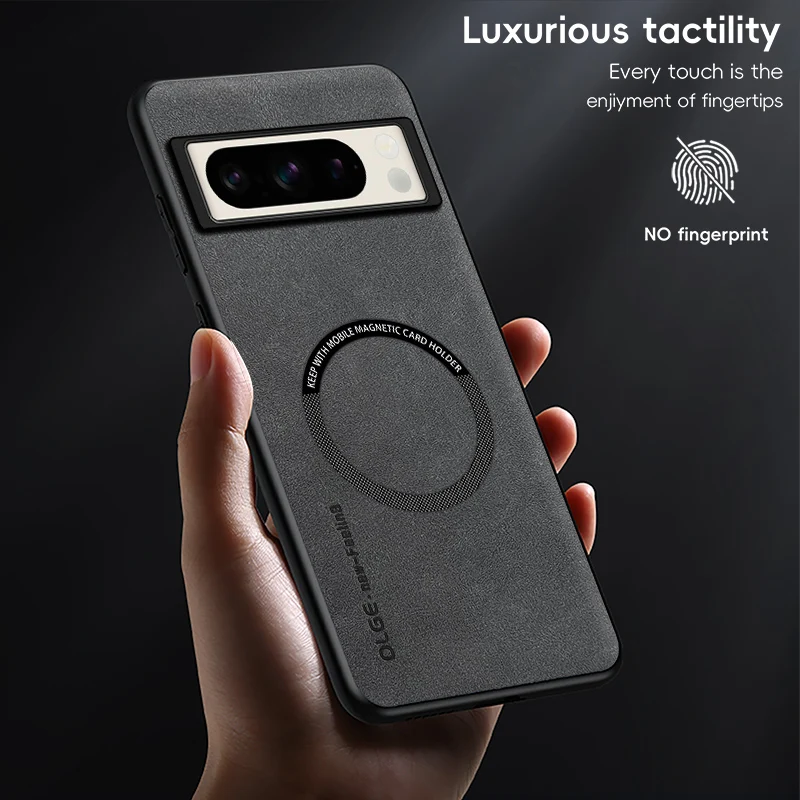 Magnetic Retro Leather Soft Wireless Charging Phone Case Cover