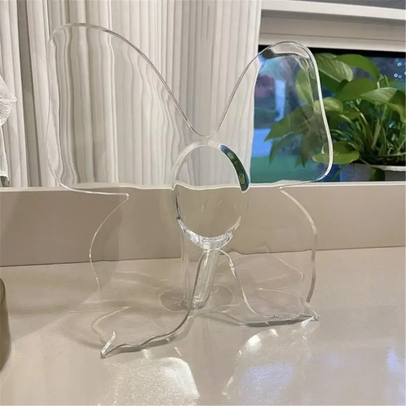 X90F Clear Acrylic Butterfly Frame Flower Vases with Stable Base for Table Book Shelf 4