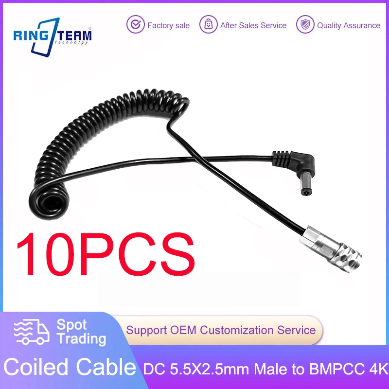 10 Pz/Lotto Dc 5525 5.5 X2.5Mm A Weipu Fs6 Cavo Di Alimentazione A Spirale Per Bmpcc4K Bmpcc 4K 6K 6K Pro Blackmagic Pocket Cinema Camera